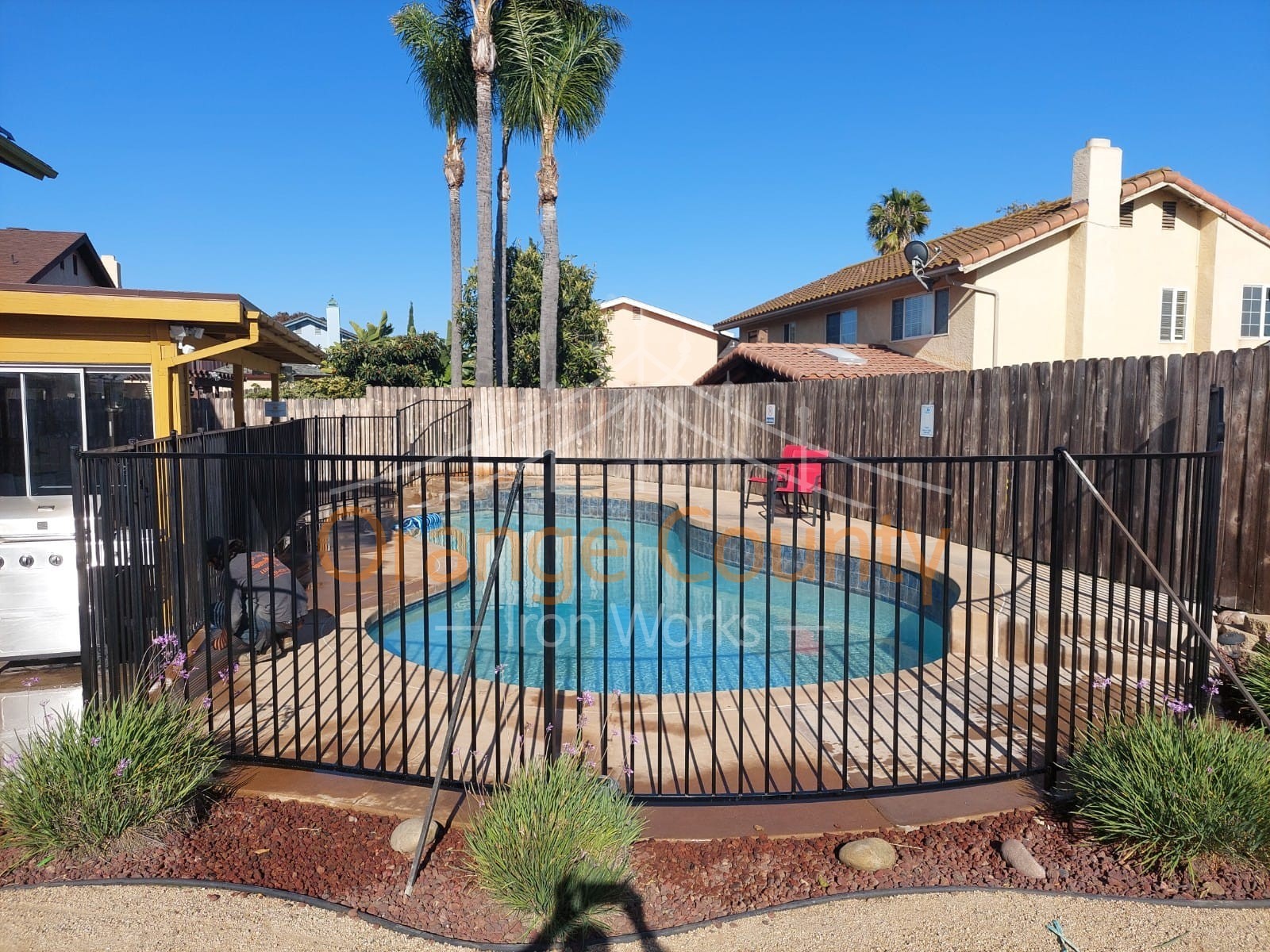 Ornamental Wrought Iron Staircase Railing - Orange County, CA